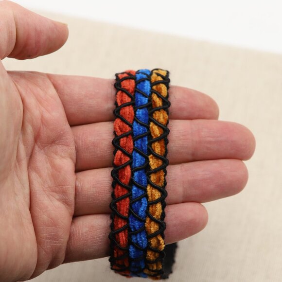 Fancy Choker Multi Color Adjustable Length Multi Colors Wide Trim chokers (#83) - Picture 6 of 11